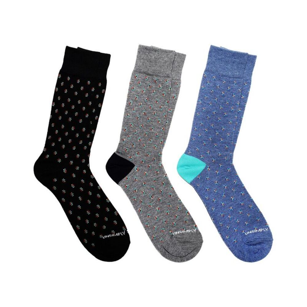 Unsimply Stitched 3-Pack Men's Crew Socks, Multicolor